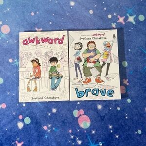Lot of 2 Graphic Novels Awkward & Brave by Svetlana Chmakova